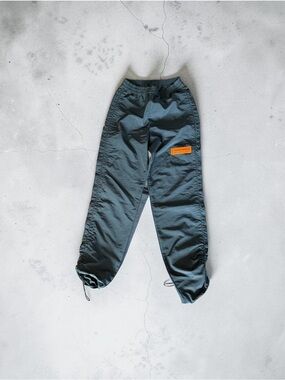 Heron Preston Slate Blue Jogger Sweatpants with Orange Patch